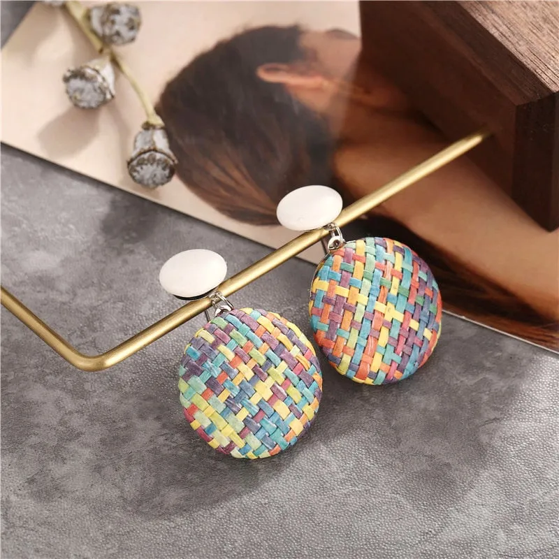 Ethnic Round Zinc Alloy Drop Earring