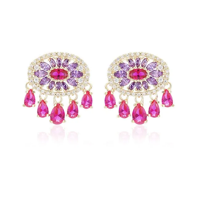 Evening Primrose  Short Tassel Earrings