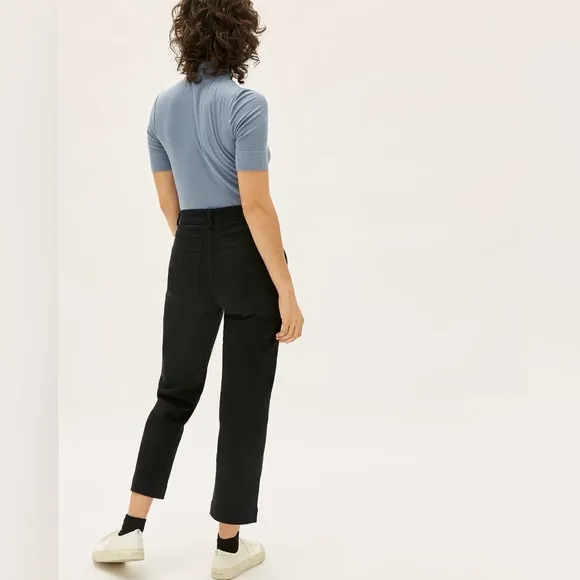 Everlane Black The Straight Leg Crop Jeans Size 00
