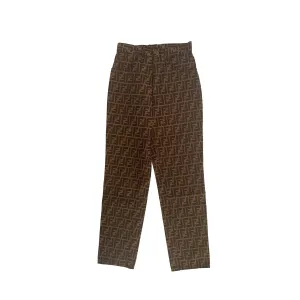 Fendi Brown Zucca Classic Logo Pants