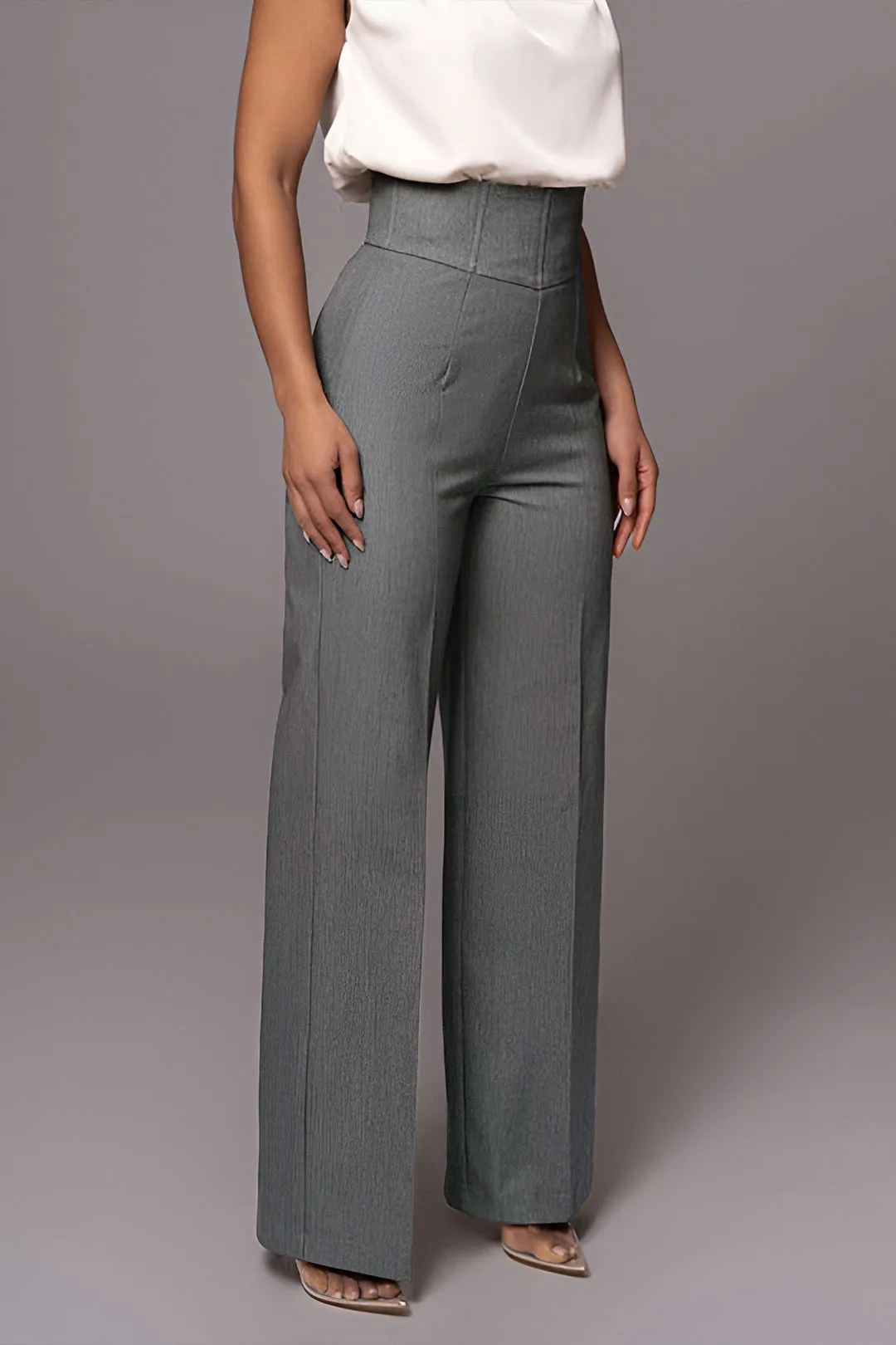 Flavia - Timeless High-Waisted Style Woman's Wide Leg Trousers