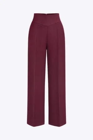 Flavia - Timeless High-Waisted Style Woman's Wide Leg Trousers