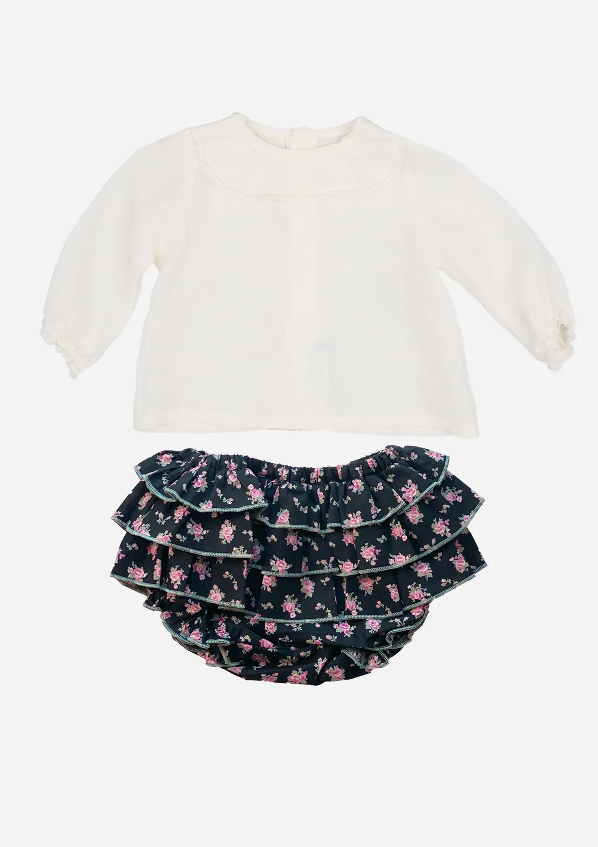 Floral Ruffle Bottom, Ebony Rose