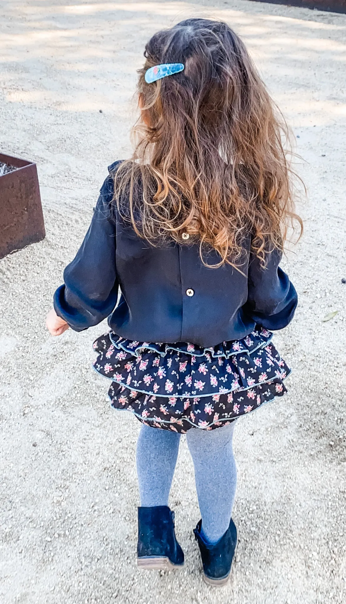 Floral Ruffle Bottom, Ebony Rose