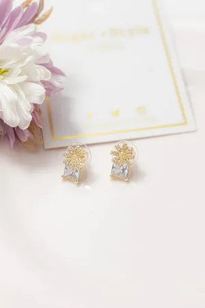 Floral Stud Gem Earrings