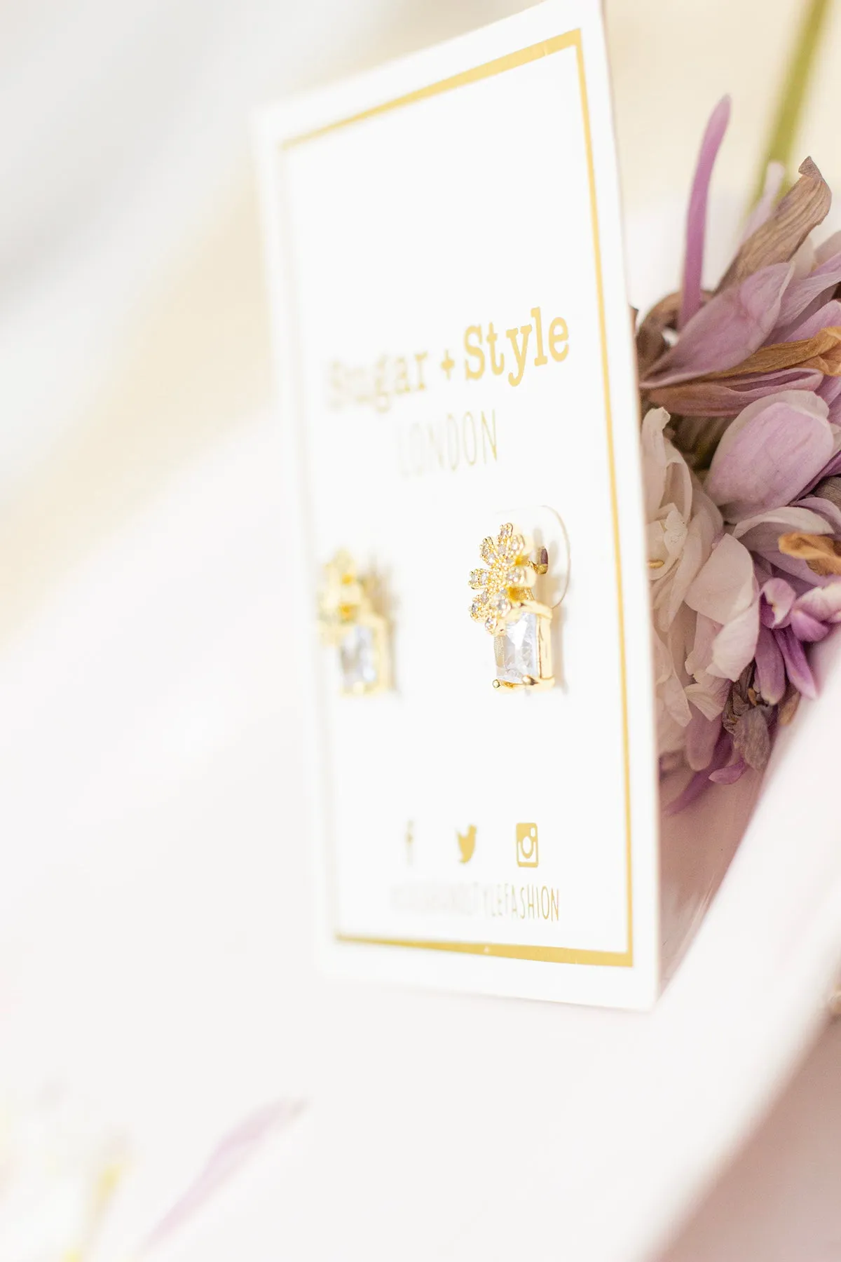 Floral Stud Gem Earrings