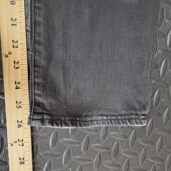 FRAME Le High Straight Jeans Sleepy Hollow Size 29 Gray Black Coated hem
