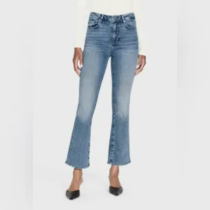 FRAME WOMENS LE CROP MINI BOOT WORN FRAY HIGH RISE JEANS IN WHIMSY SIZE 26