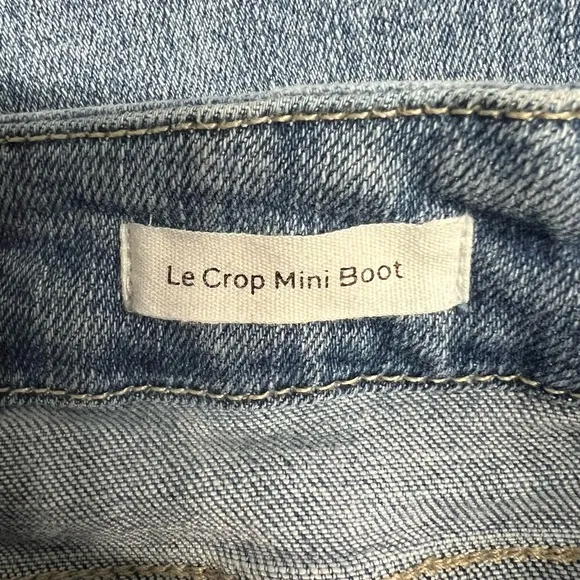 FRAME WOMENS LE CROP MINI BOOT WORN FRAY HIGH RISE JEANS IN WHIMSY SIZE 26