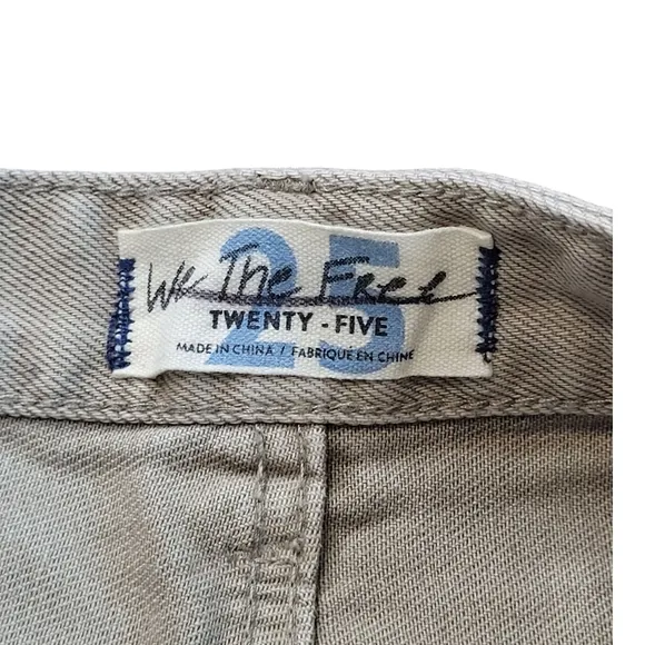 Free People We The Free Baggy Tomboy Button Fly Distressed High Rise Denim Short