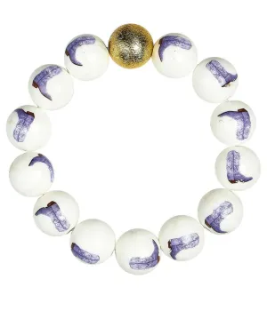 Georgia Cowboy Boot Beaded Bracelet - Purple - Sample Sale - Final Sale