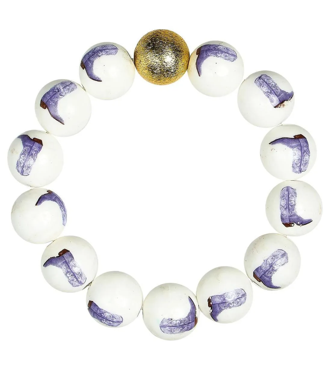 Georgia Cowboy Boot Beaded Bracelet - Purple - Sample Sale - Final Sale