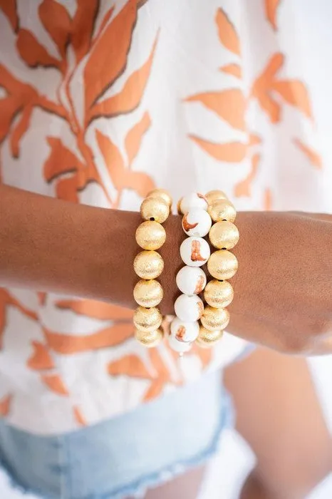Georgia Cowboy Boot - Brown Boot & 2 Gold 14mm - Bracelet Bundle - Brooke Wright x Lisi Lerch Collection