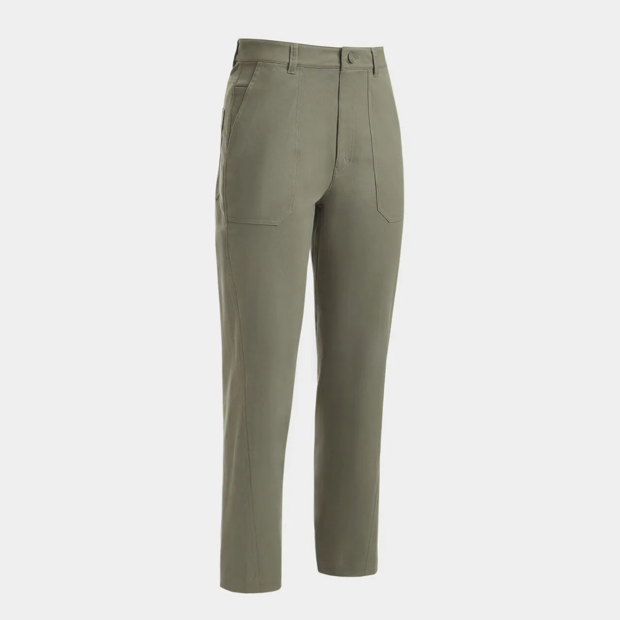 G/Fore Italian Cotton Twill High Raise Straight Womens Tapered Pants - Isle