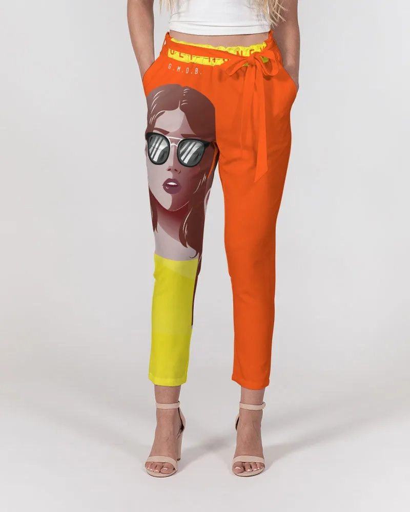 G.M.O.B. Women's Sunflower Belted Tapered Pants
