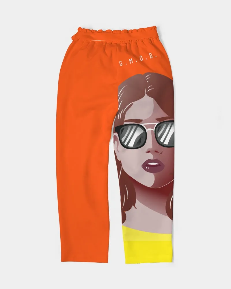 G.M.O.B. Women's Sunflower Belted Tapered Pants
