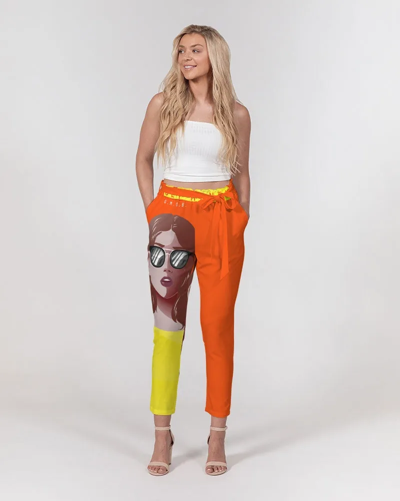 G.M.O.B. Women's Sunflower Belted Tapered Pants
