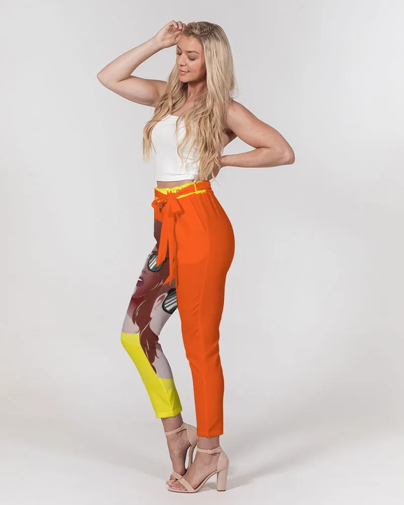 G.M.O.B. Women's Sunflower Belted Tapered Pants
