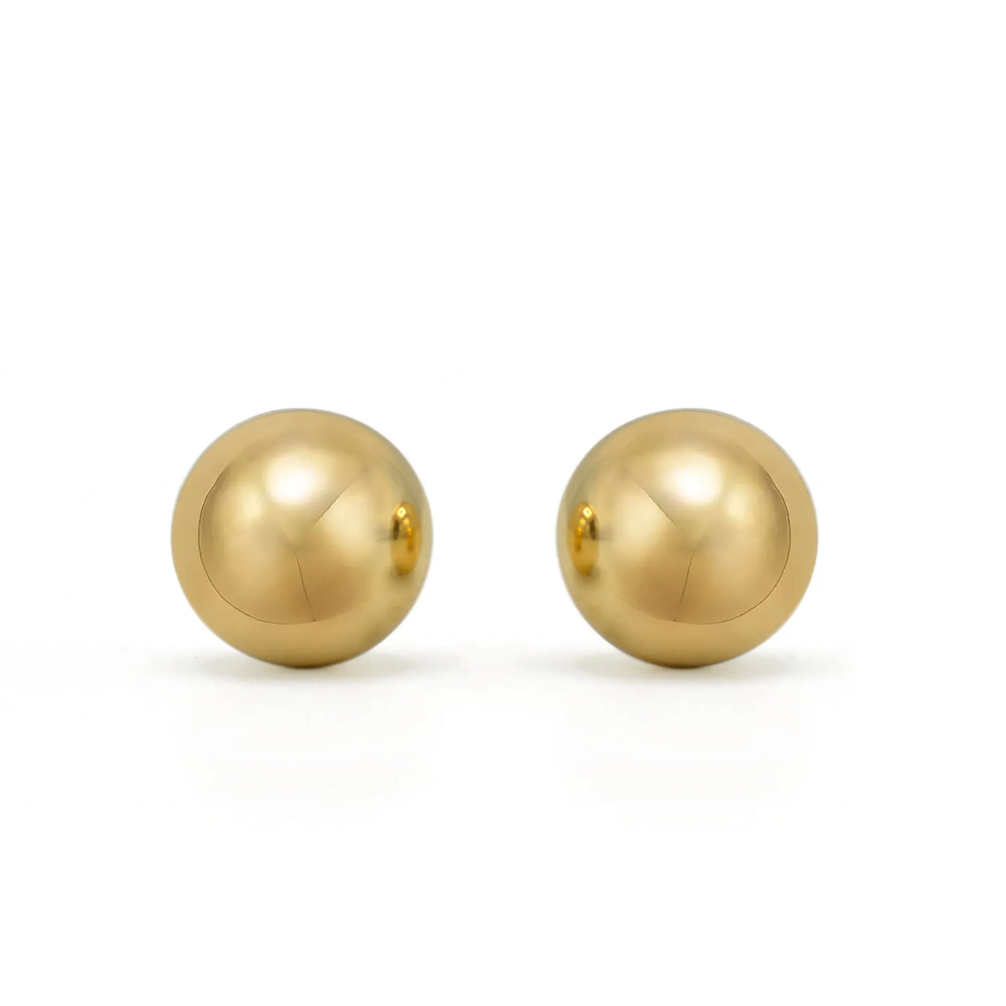 Gold 8mm ball stud Earrings#HNE90894-8MMGD(LG7)