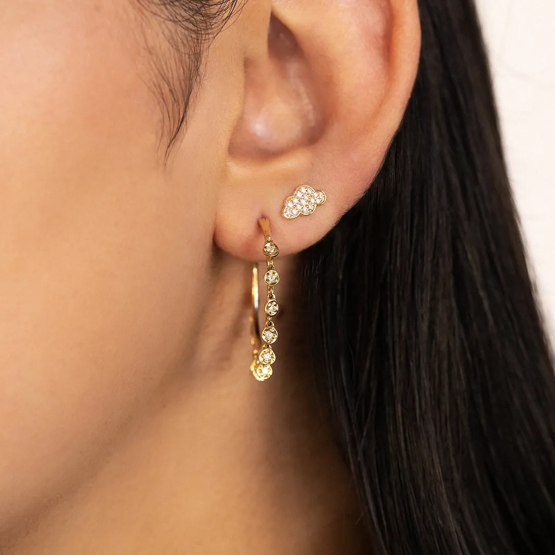 Gold & Diamond Cloud Stud