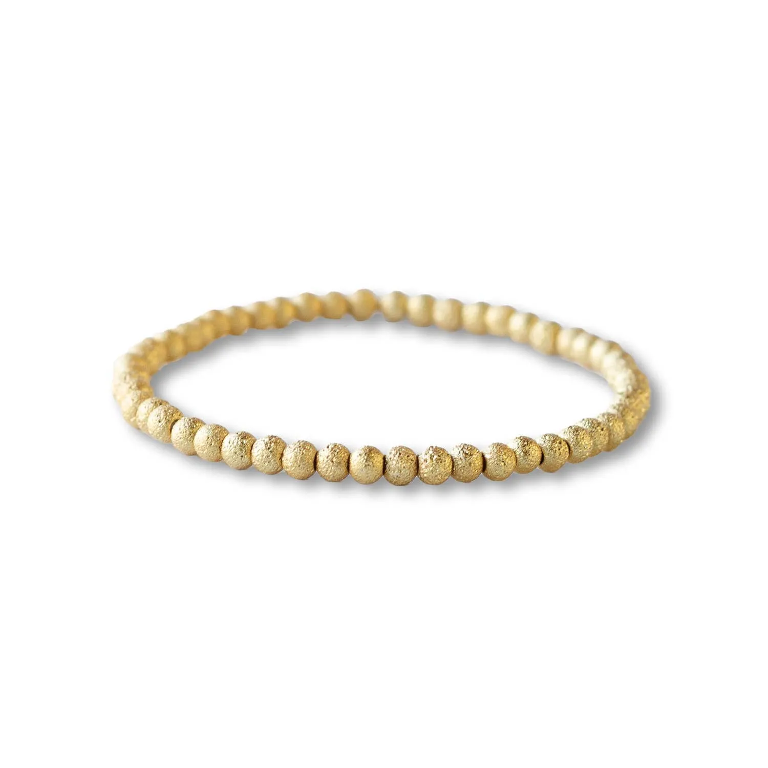 Gold Beaded Bracelets-4mm, Textured