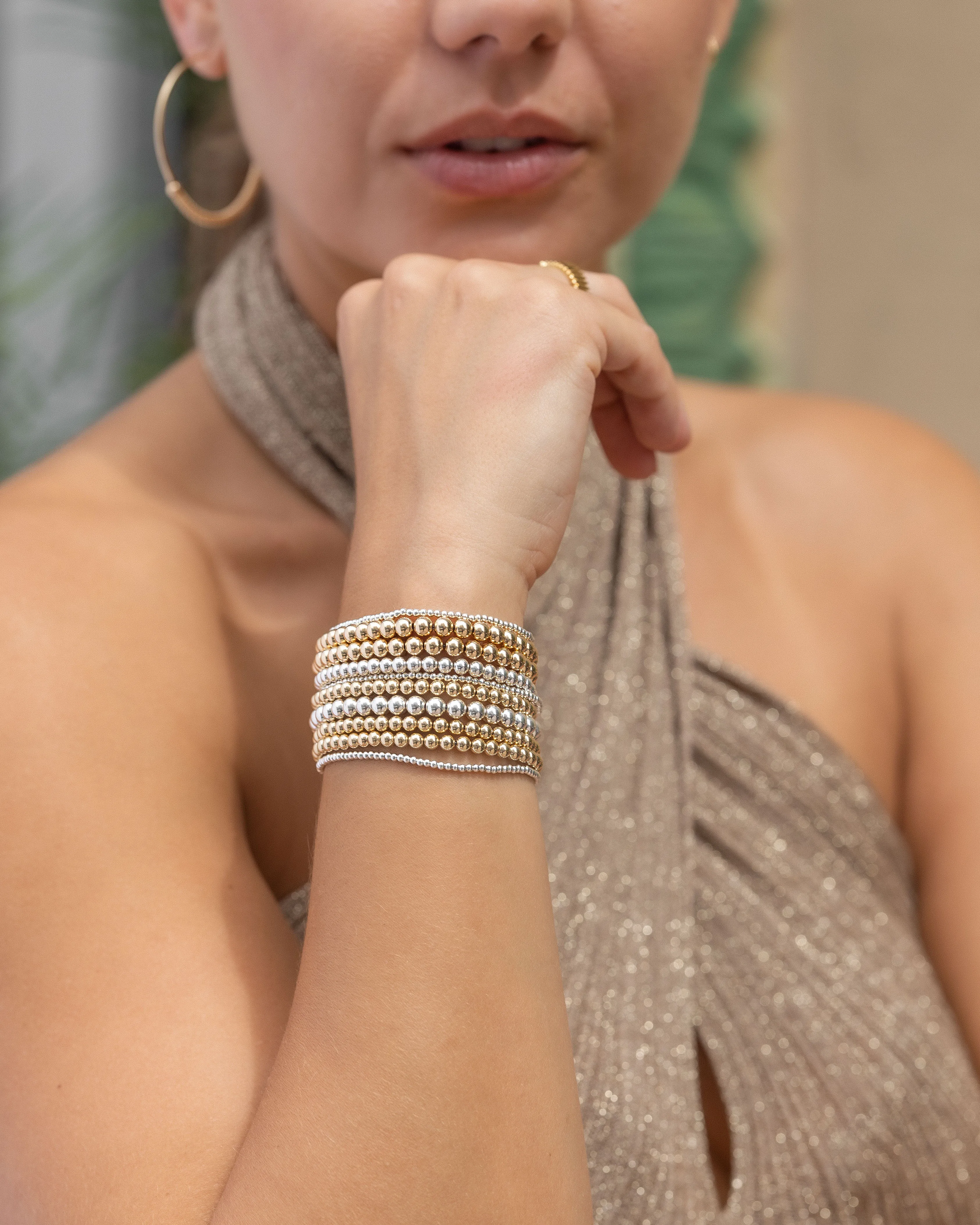Gold Filled x 925 Beaded Bracelet