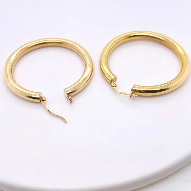 Gold Hoop Earrings Yellow Gold, 4 Grams