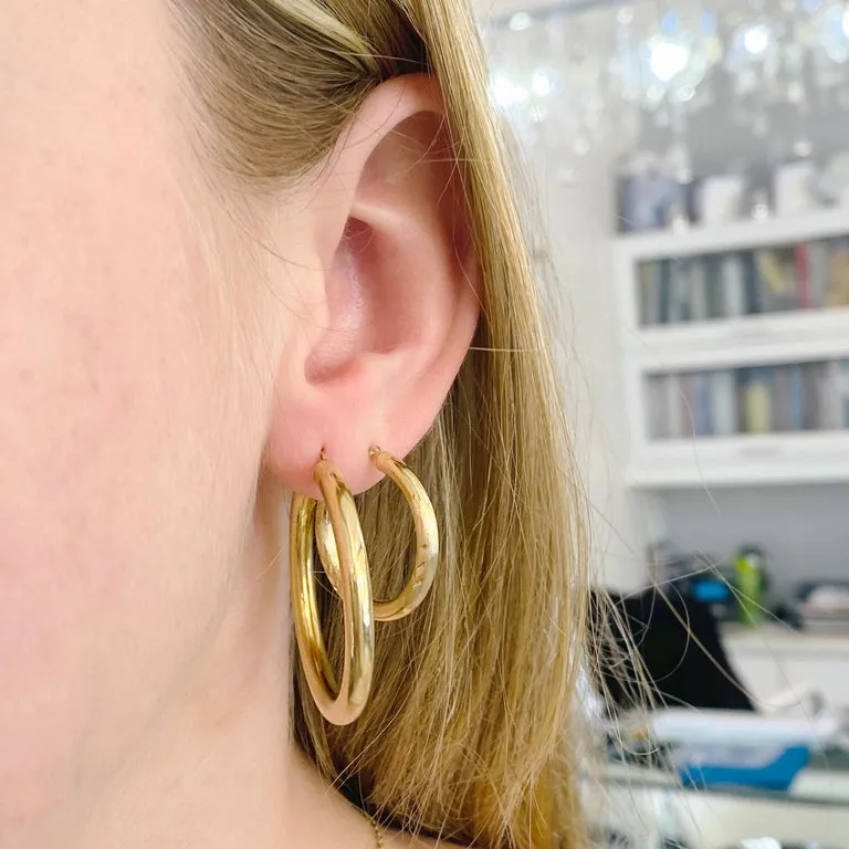 Gold Hoop Earrings Yellow Gold, 4 Grams