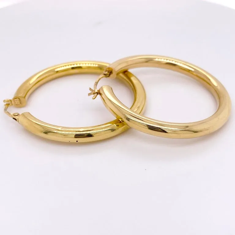Gold Hoop Earrings Yellow Gold, 4 Grams