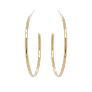 Gold Large "Round Wire" Hoop Earrings