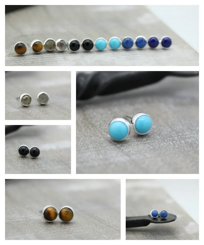 Goldstone Sterling Silver Stud Earrings