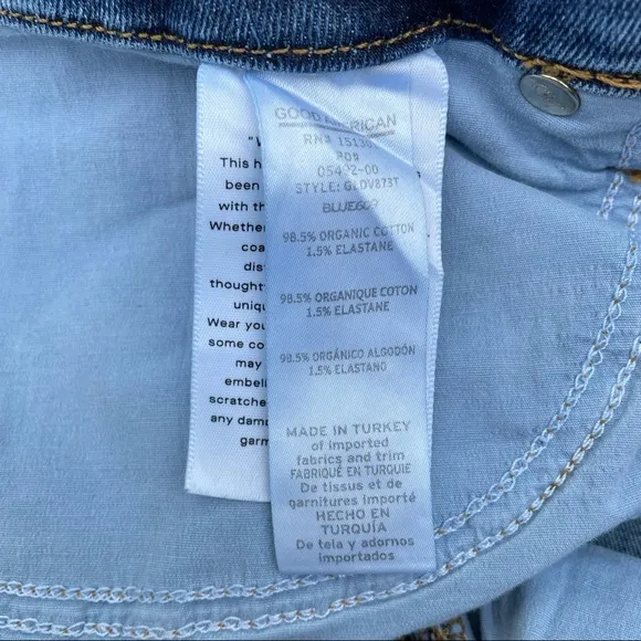 Good American Womens Good Legs Deep V High Waisted Jeans Blue609 Size 22