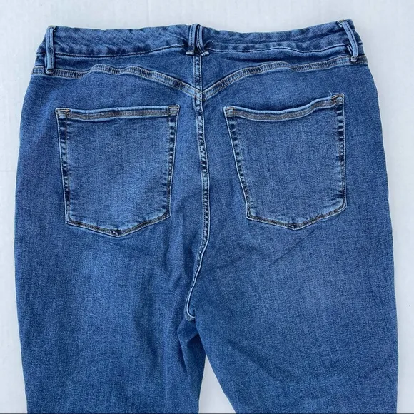 Good American Womens Good Legs Deep V High Waisted Jeans Blue609 Size 22
