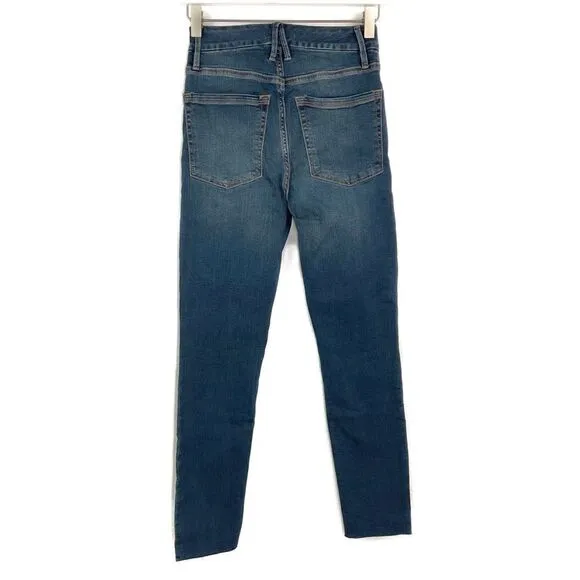Good American Good Waist Raw Hem Ankle Skinny Jeans 00 24