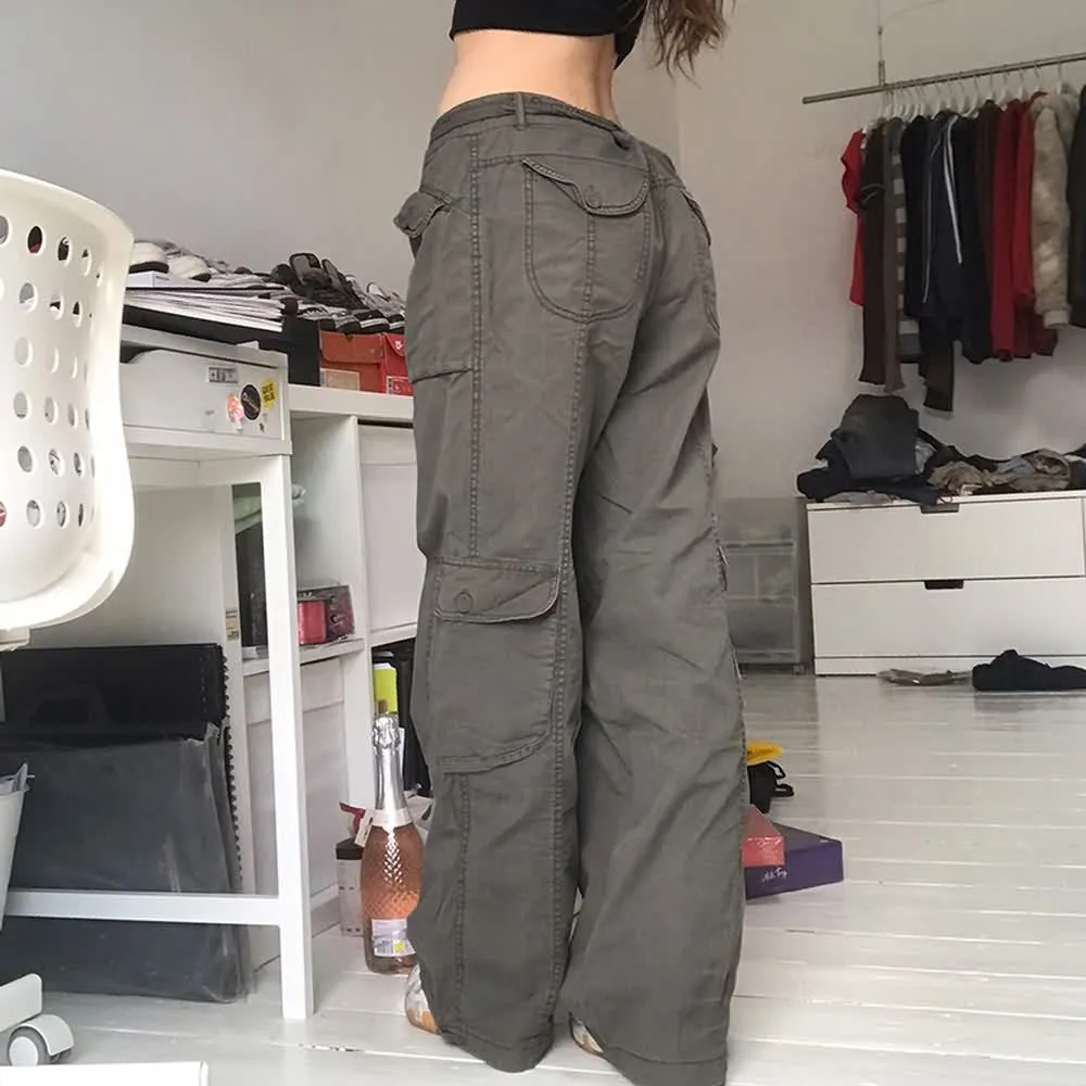 Gothic Punk Low Rise Cargo Pants