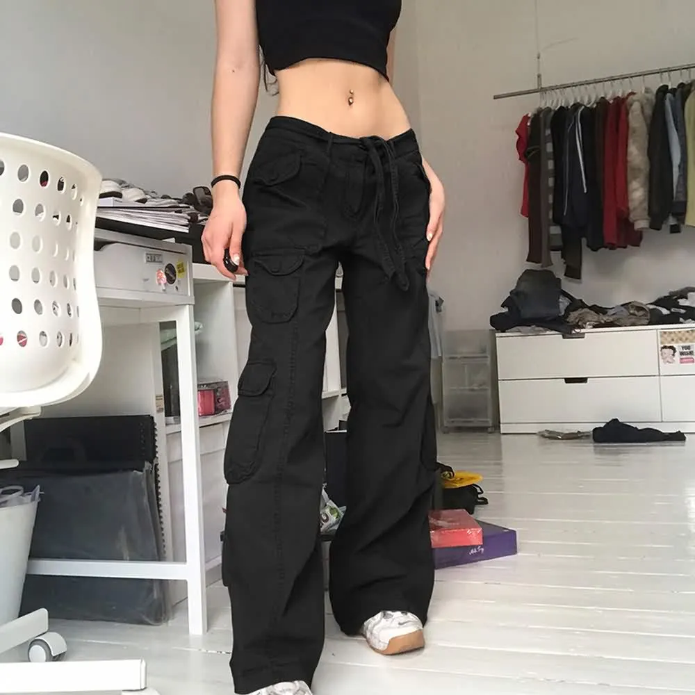 Gothic Punk Low Rise Cargo Pants