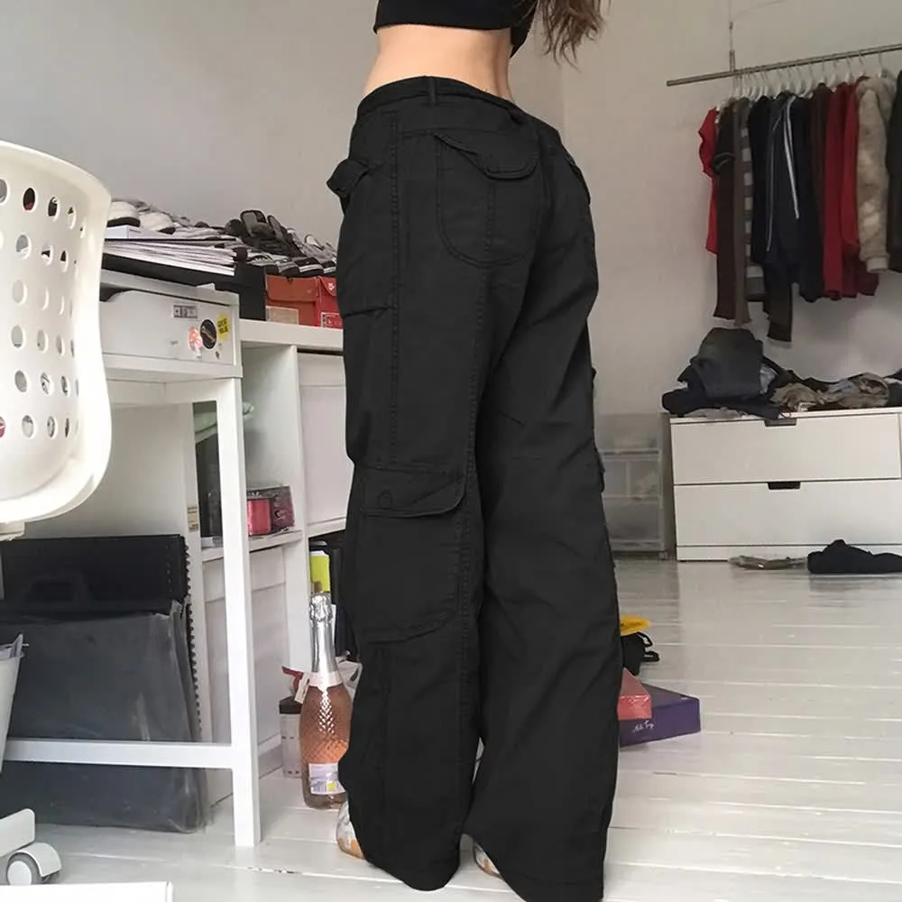 Gothic Punk Low Rise Cargo Pants