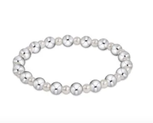 Grateful 4mm Pearl 6mm Sterling Bead Bracelet