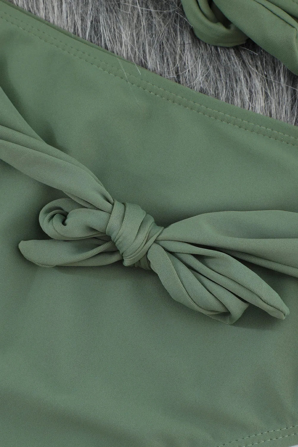Green Bubble Sleeve swimsuit