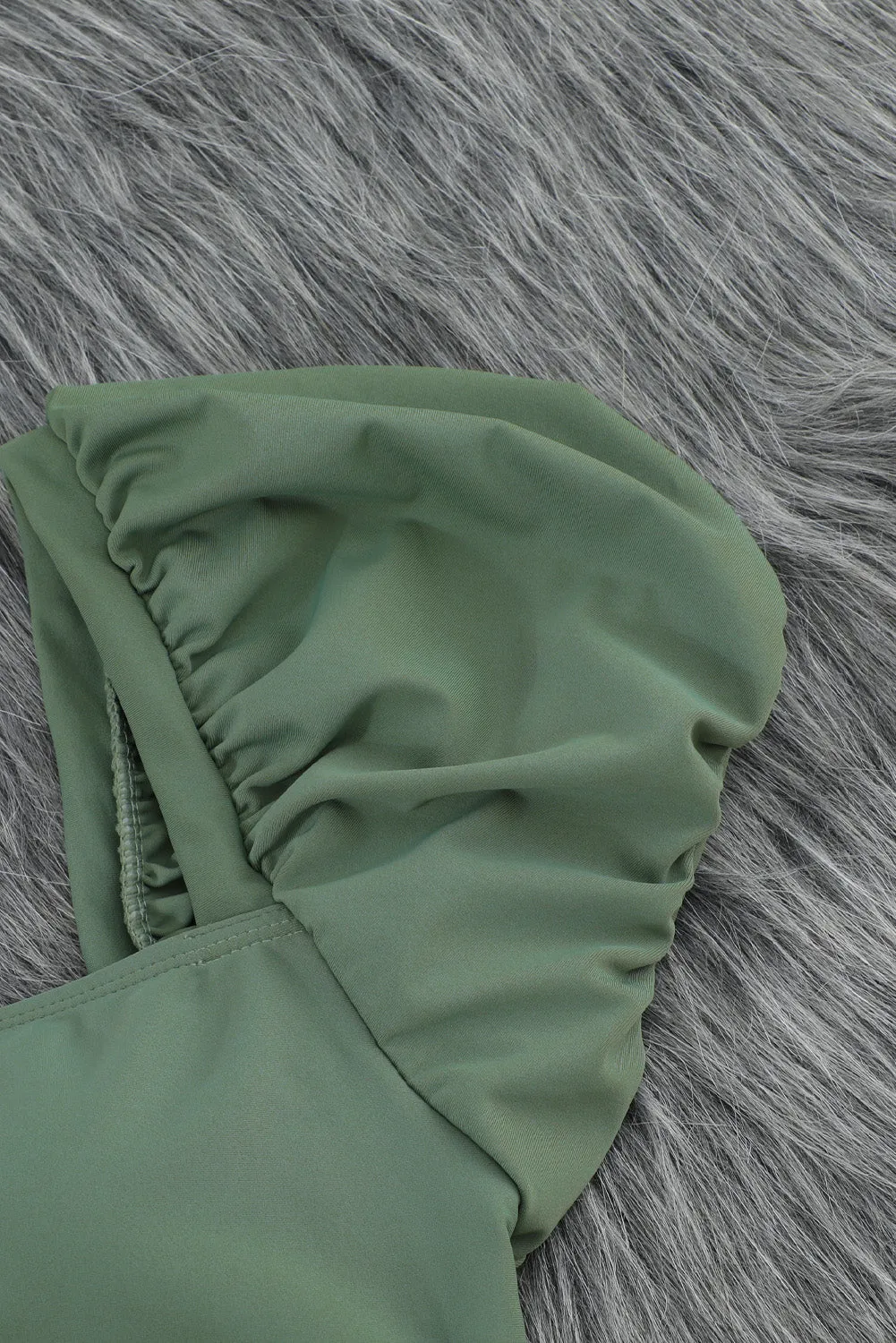 Green Bubble Sleeve swimsuit