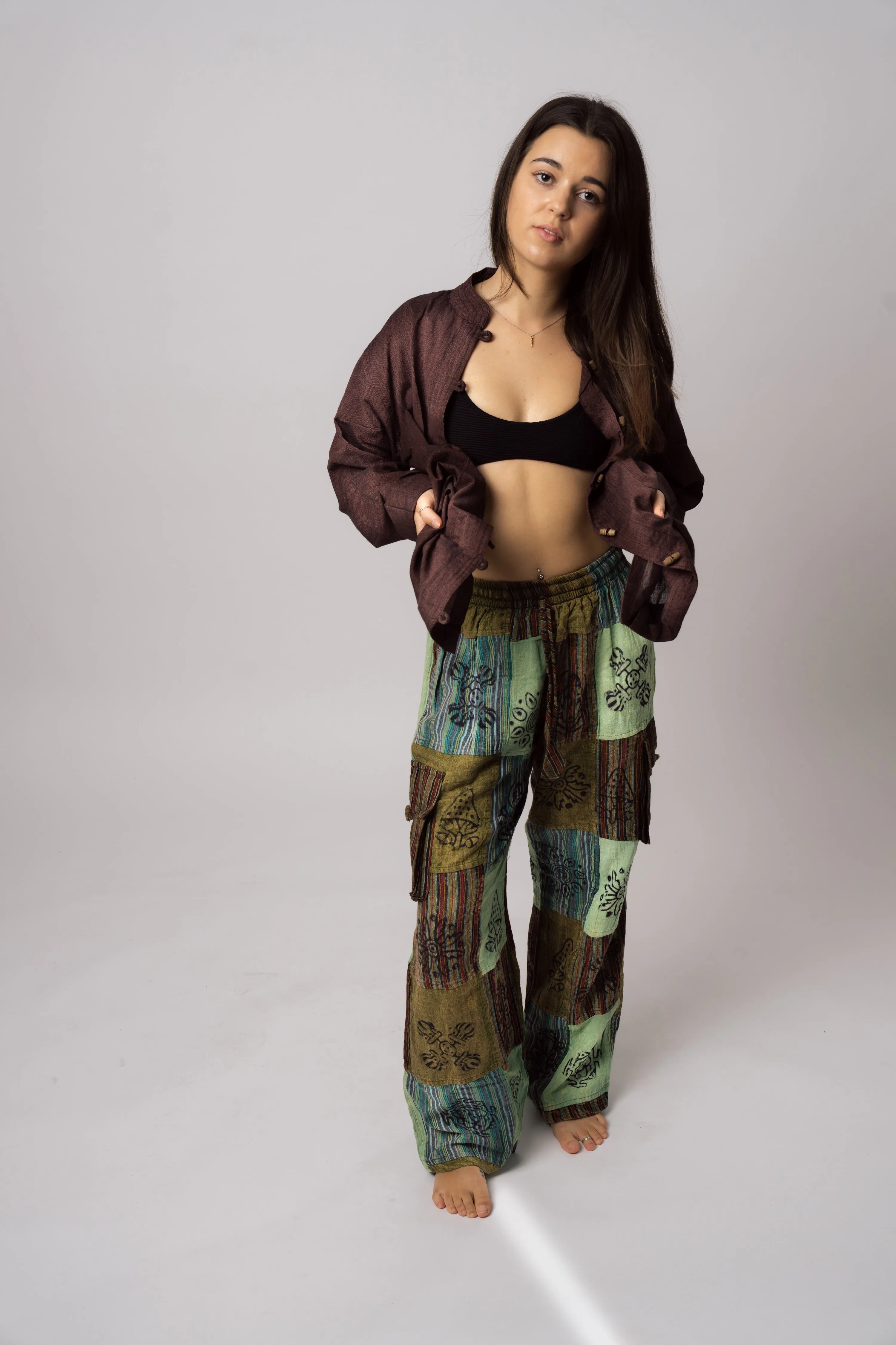 Green Patchwork Pants
