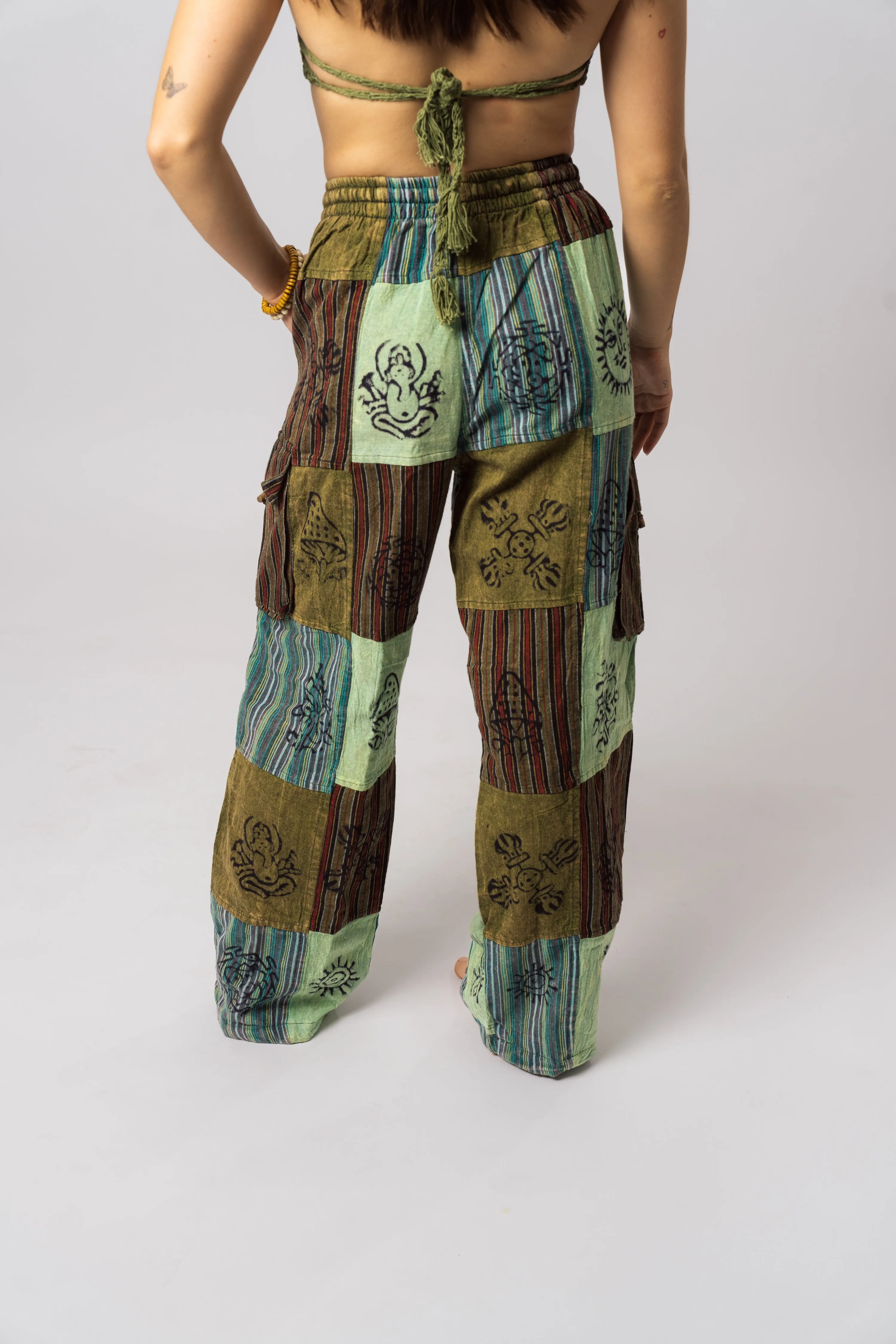 Green Patchwork Pants