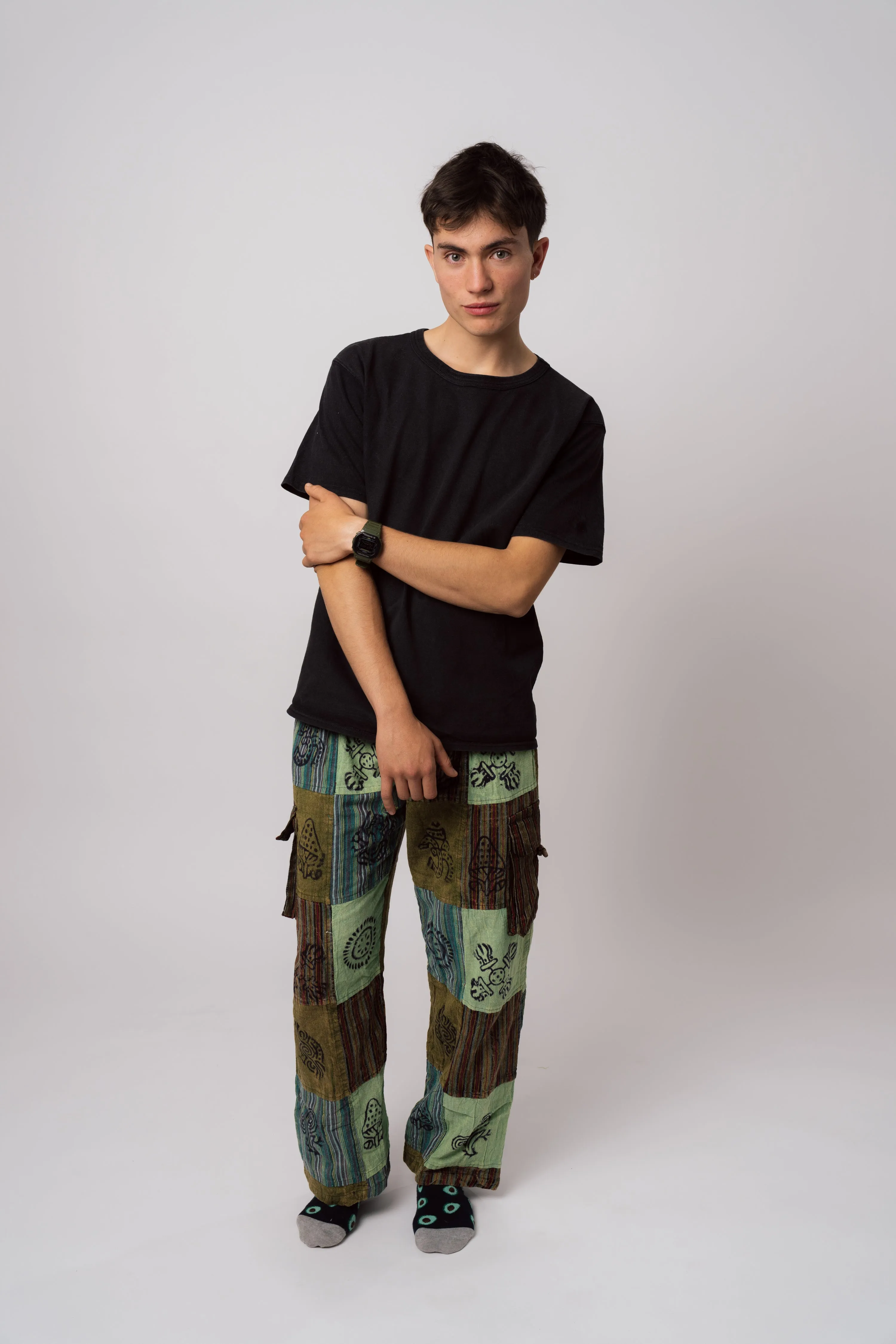 Green Patchwork Pants