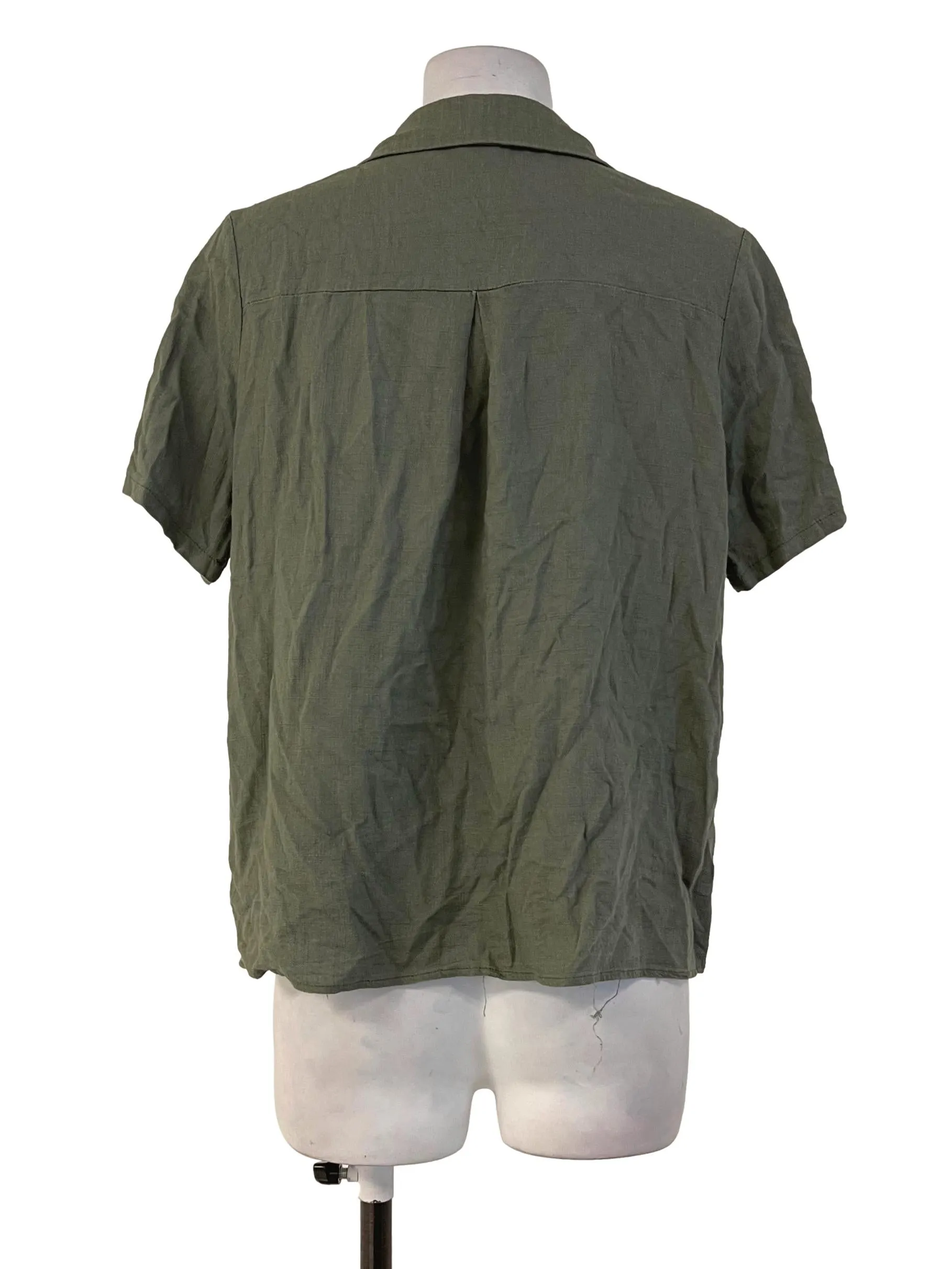 Green Plain Collared Shirt