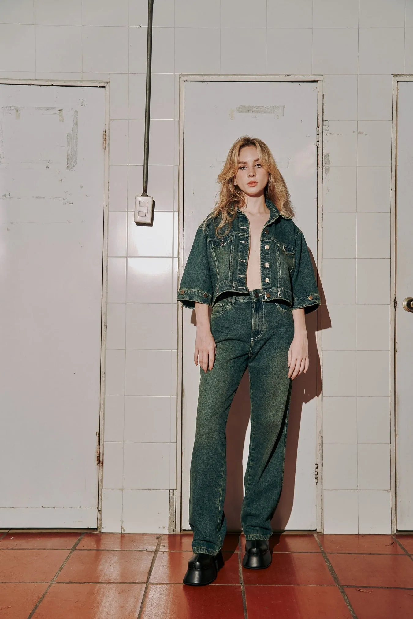 Green Washed Jeans