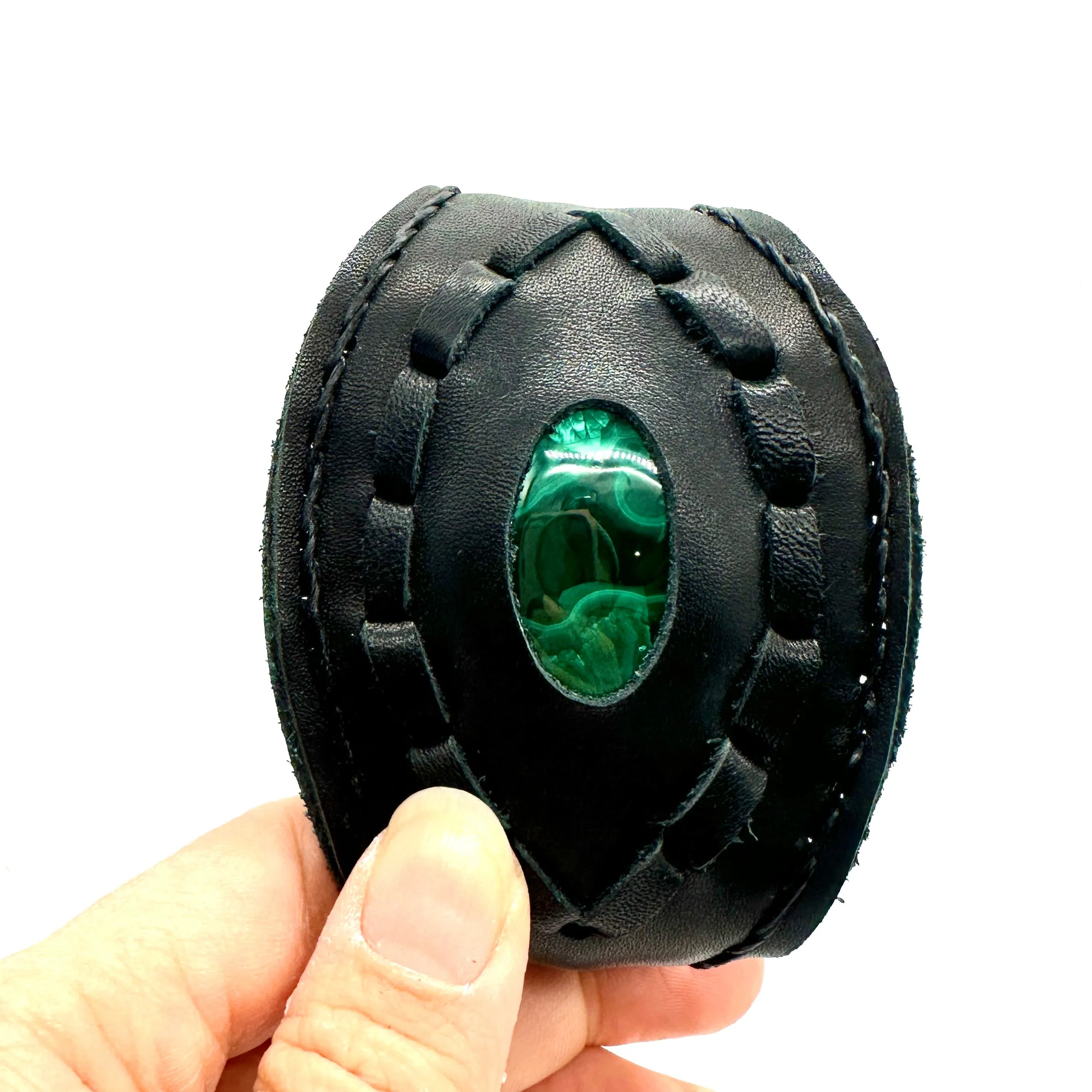 Handmade genuine leather wallet bracelets/ cuffs with gemstone (6 pack/ $17 ea.)