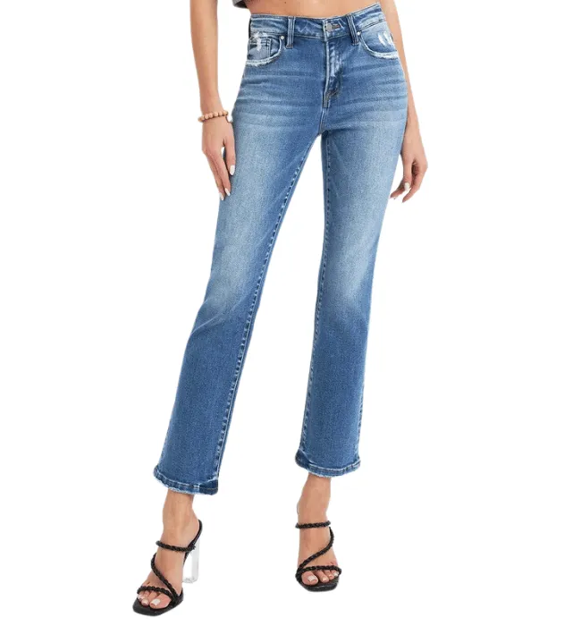 Hannah Mid Rise Straight Leg Jeans