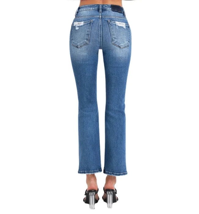 Hannah Mid Rise Straight Leg Jeans