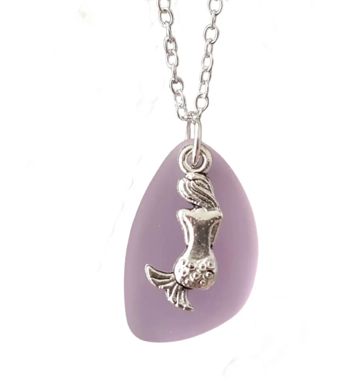 Hawaiian Jewelry Sea Glass Necklace, Pink Necklace Mermaid Necklace Beach Sea Glass Jewelry Birthday Gift For Girls (October Birthstone)