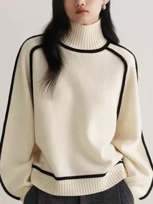 Heather - Klassischer Herbst Rollkragen Strickpullover für Damen
